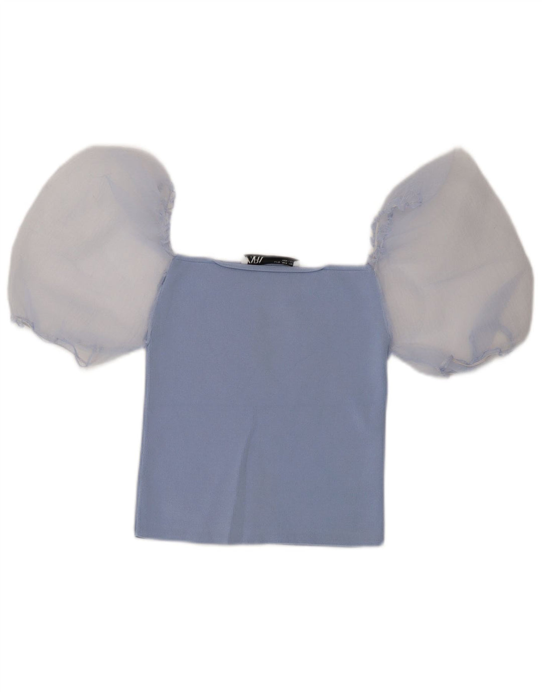 Top cu umeri decupați pentru femei Zara UK 12, albastru mediu, color block