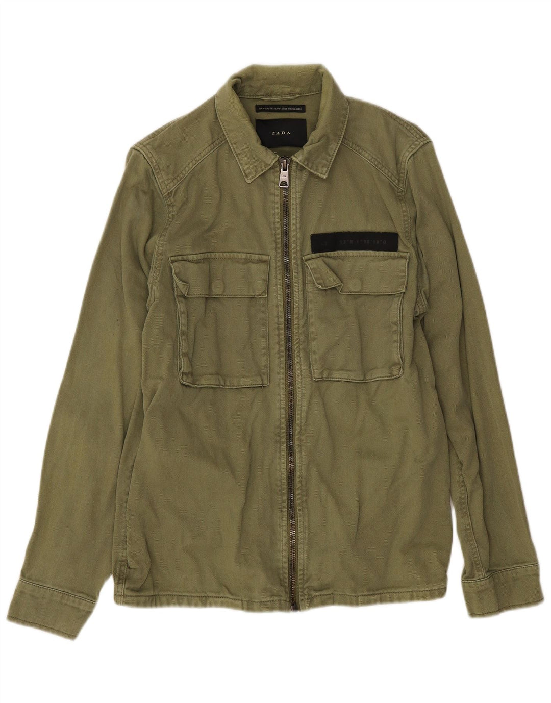 Bomber pentru bărbați Zara UK 38, bumbac verde mediu
