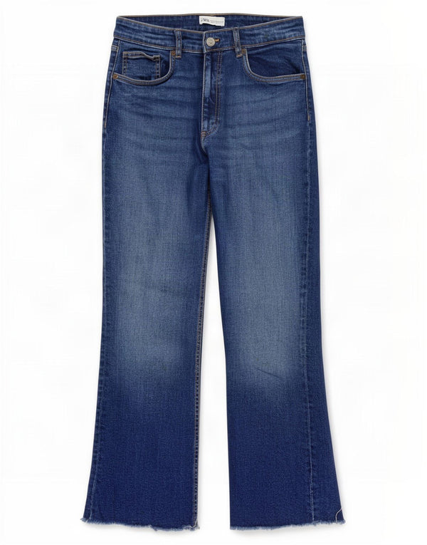 Blugi drepti pentru femei Zara EU 44 XL W34 L26 Albastru