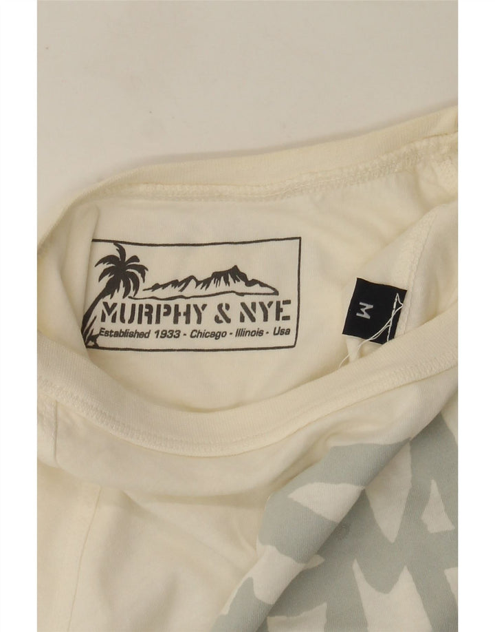Tricou grafic pentru bărbați Murphy & Nye Top Mediu Alb