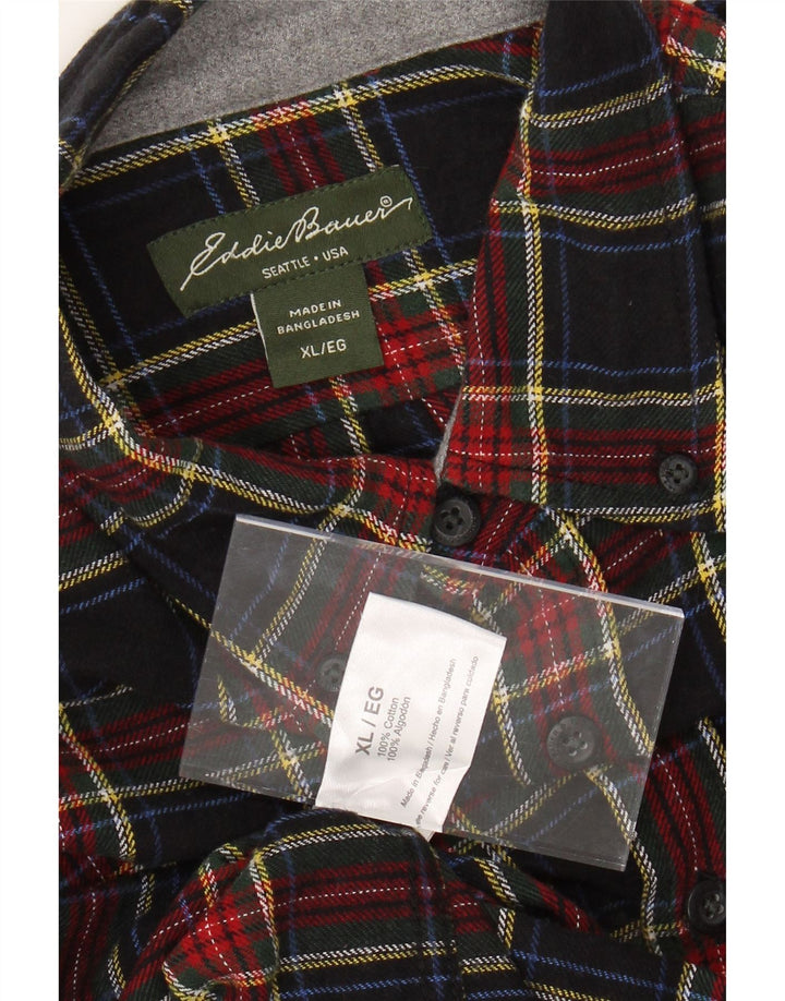 Cămașă de flanel pentru bărbați EDDIE BAUER XL, bumbac cu carouri multicolore