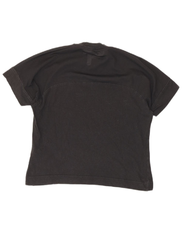 Tricou cu grafic pentru femei Adidas Crop See Through Top UK 12/14 Medium Black