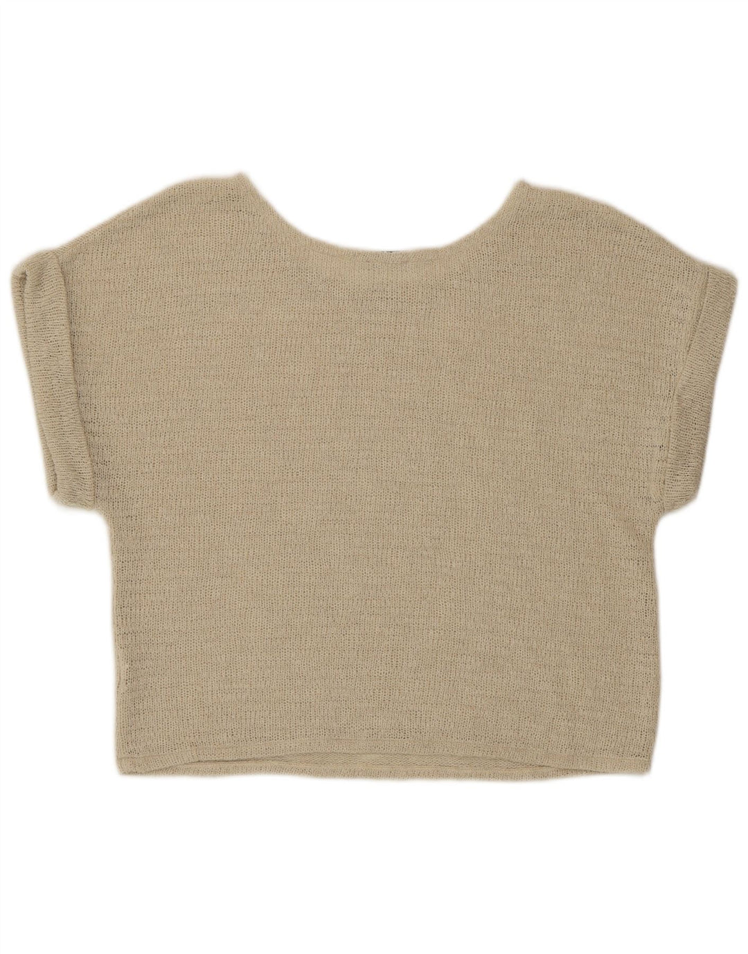 Bluză de tricot crop pentru femei Zara UK 16 mare bej