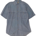 C & A Mens Short Sleeve Denim Shirt Size 37/38 Small Blue Cotton