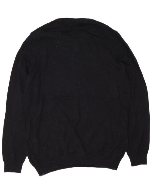Superdry Mens Crew Neck Jumper Sweater 2XL Black Cotton