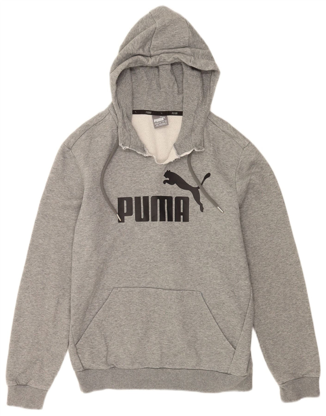 Pulover pentru bărbați Puma Graphic Hoodie, bumbac cu pete, gri mediu