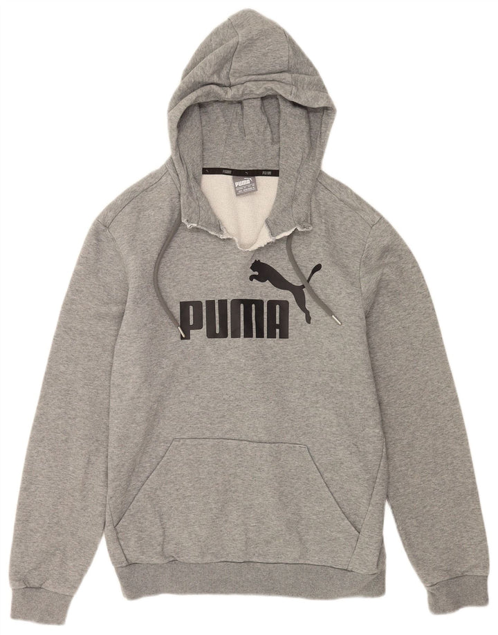 Pulover pentru bărbați Puma Graphic Hoodie, bumbac cu pete, gri mediu