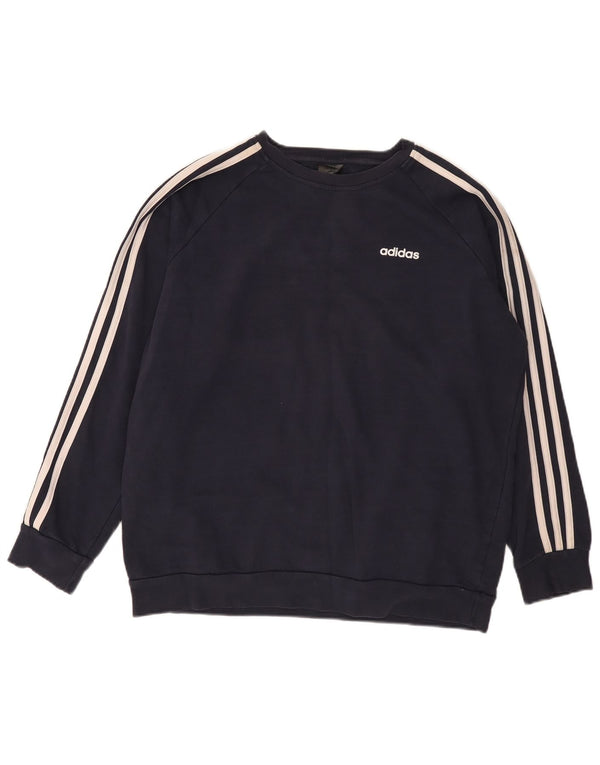 Pulover supradimensionat pentru femei Adidas UK 12/14 Bumbac mediu albastru bleumarin