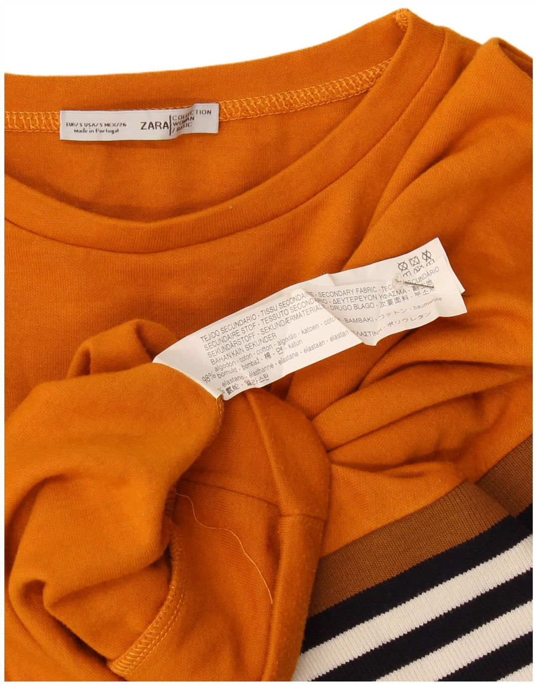 Pulover supradimensionat pentru femei Zara UK 10 Mic portocaliu cu dungi