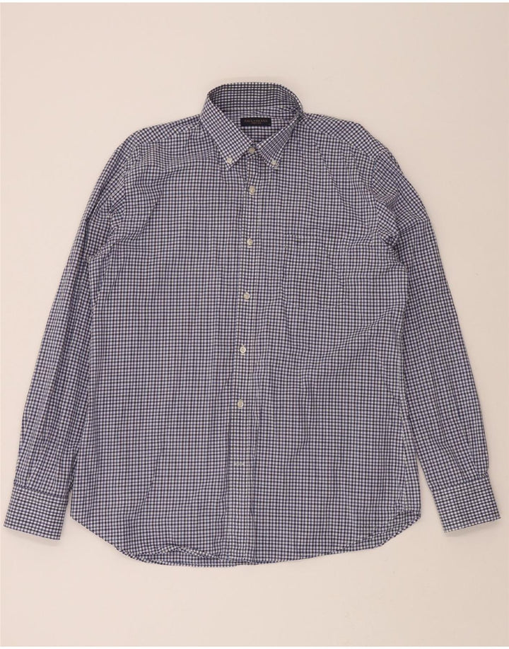 PAUL & SHARK Mens Shirt Size 42 16 1/2 Large Blue Check Cotton Vintage Paul & Shark and Second-Hand Paul & Shark from Messina Hembry 
