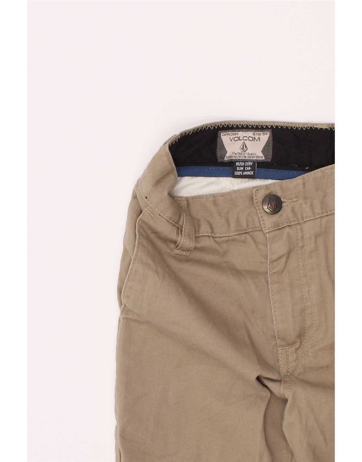 Pantaloni scurți chino pentru băieți Volcom 7-8 ani W22 bumbac bej