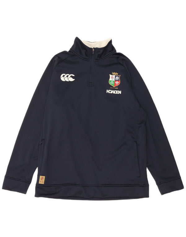 Pulover pentru bărbați Canterbury, cu fermoar, cu gât, 2XL, poliester bleumarin