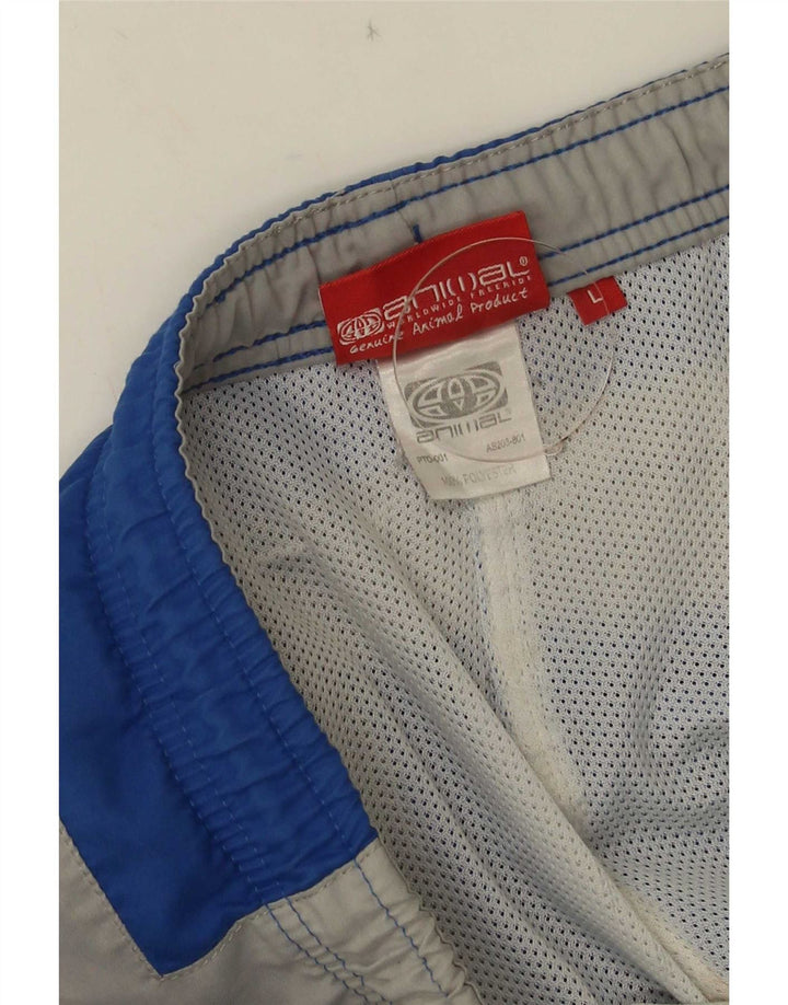 Pantaloni scurți de înot cu grafic pentru bărbați Animal, mari, albastru, poliester color bloc