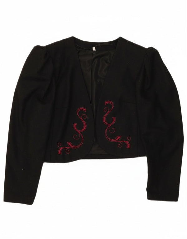 Jachetă vintage de damă cu blazer crop EU 40 Poliester mediu negru