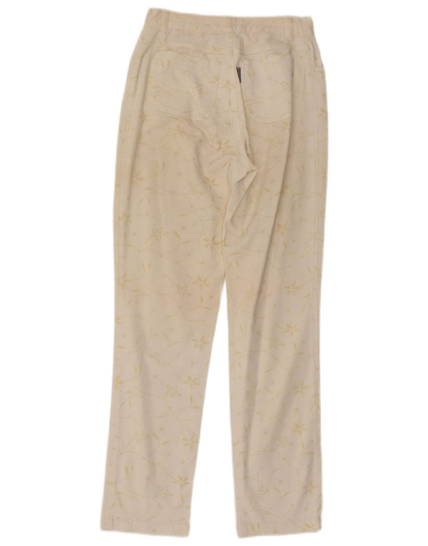 Fendissime Womens Regular Regular Fit Trousers W27 L29 White Floral Classic