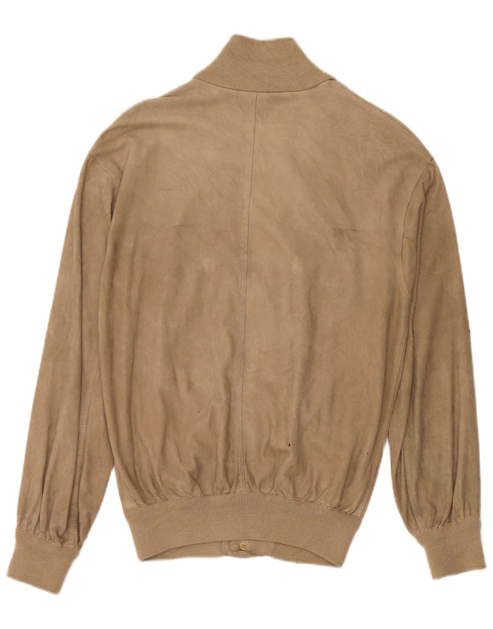 Bomber vintage pentru bărbați din piele intoarsa UK 38 Bej mediu