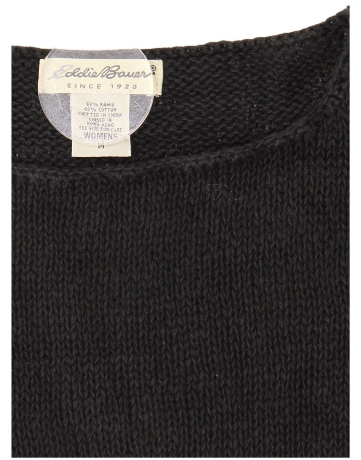 Eddie Bauer Pulover cu gât de barcă pentru femei UK 12 Medium Negru
