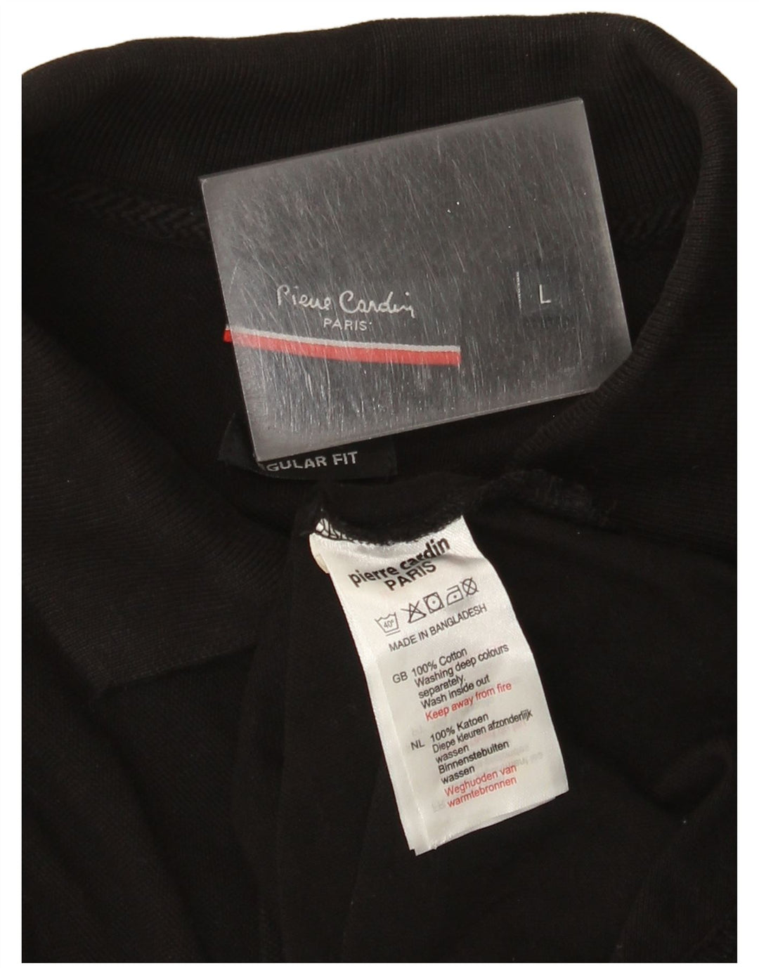 Cămașă polo pentru bărbați Pierre Cardin, mare, negru, cu formă normală