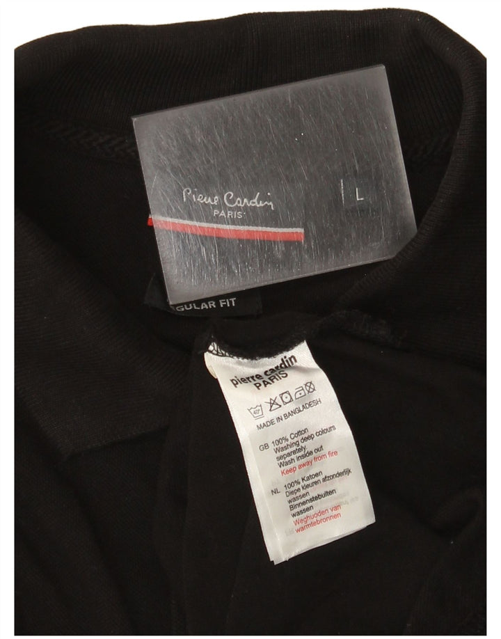 Cămașă polo pentru bărbați Pierre Cardin, mare, negru, cu formă normală