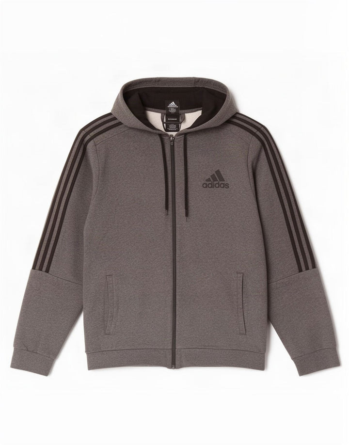 Pulover Adidas pentru bărbați, cu fermoar, mare, gri