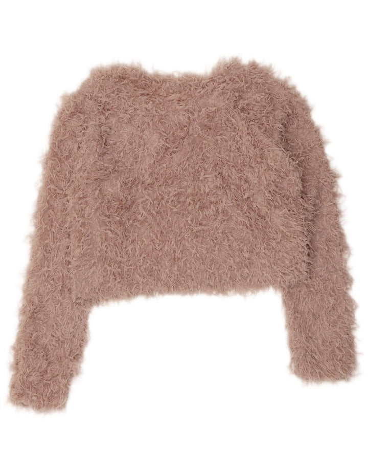 Pulover pentru damă Zara, cu gât de barcă, pulover UK 12, poliester roz mediu