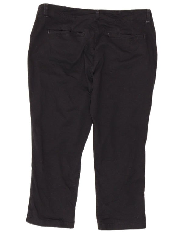 Lee Womens Mid Rise Cropped Trousers US 14 XL W36 L25 Black Cotton