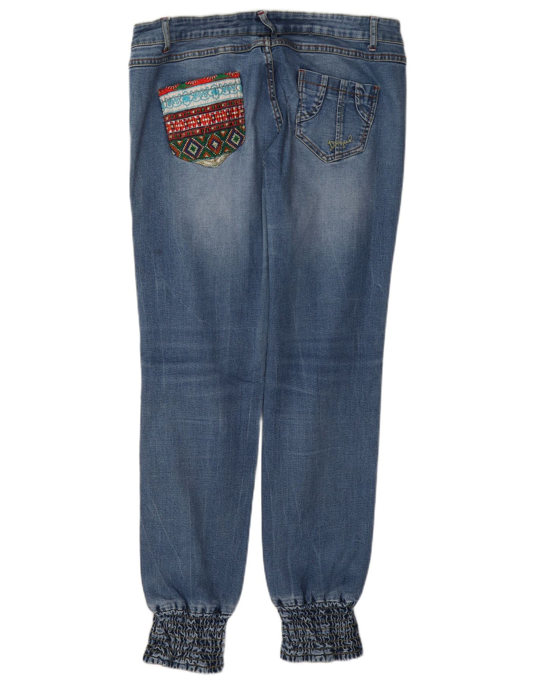 Pantaloni de jogging desigual pentru femei, blugi slim W32 L31 albastru