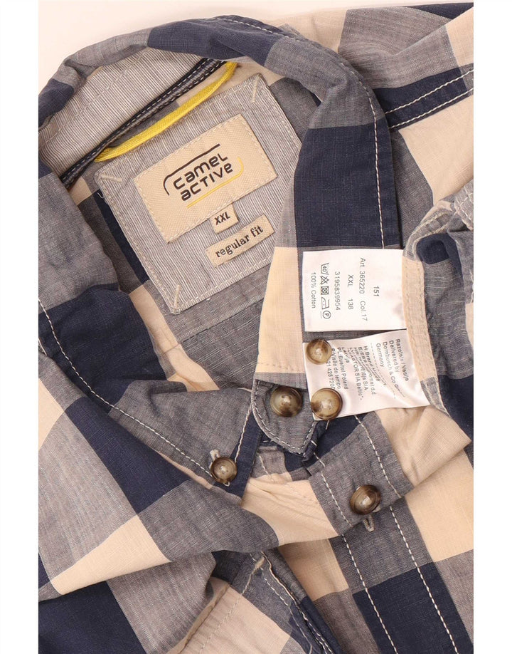 Cămașă pentru bărbați, Camel Active, cu formă regulată, 2XL, bumbac vichy, albastru bleumarin