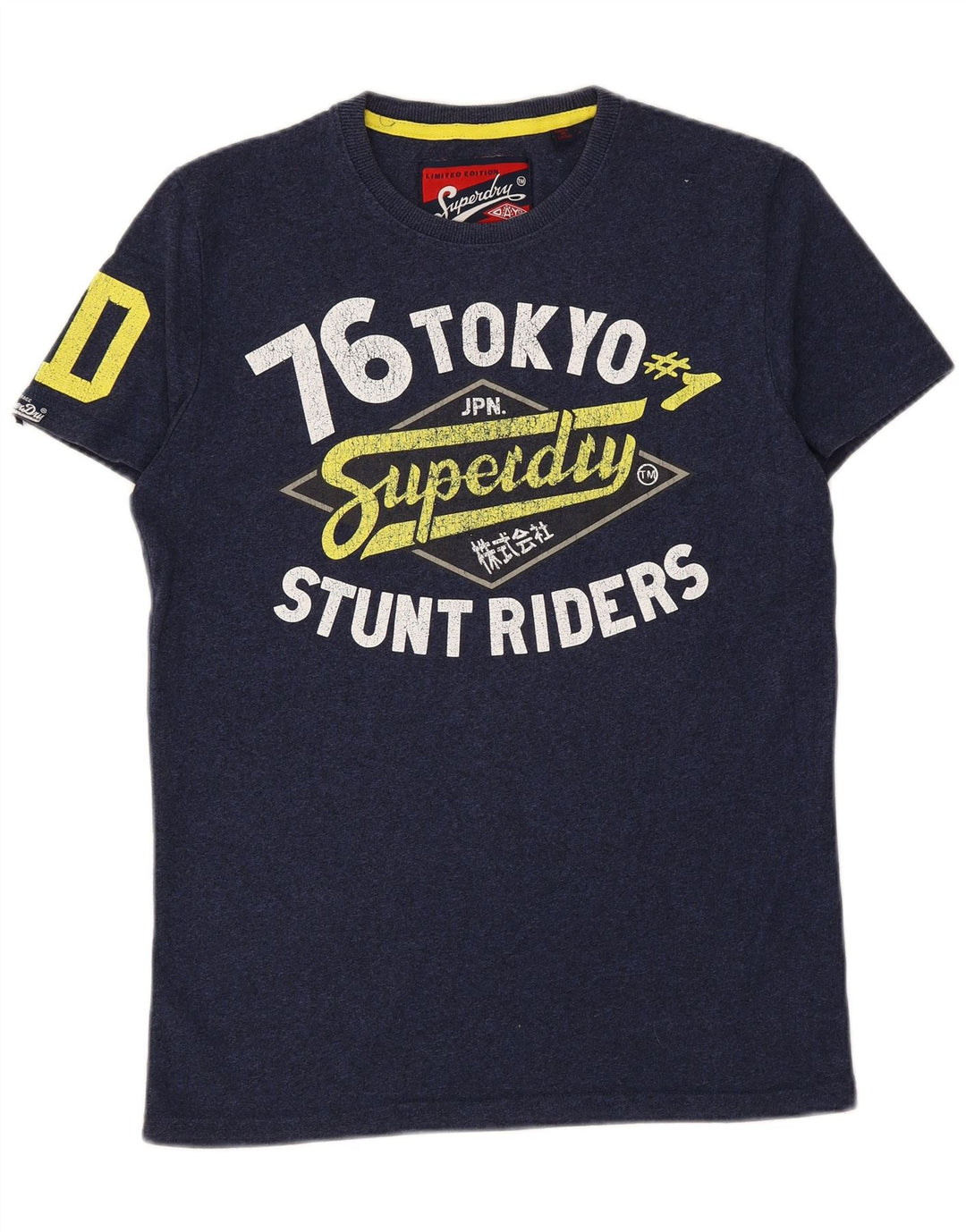 SUPERDRY tricou grafic pentru bărbați Top mediu din bumbac bleumarin