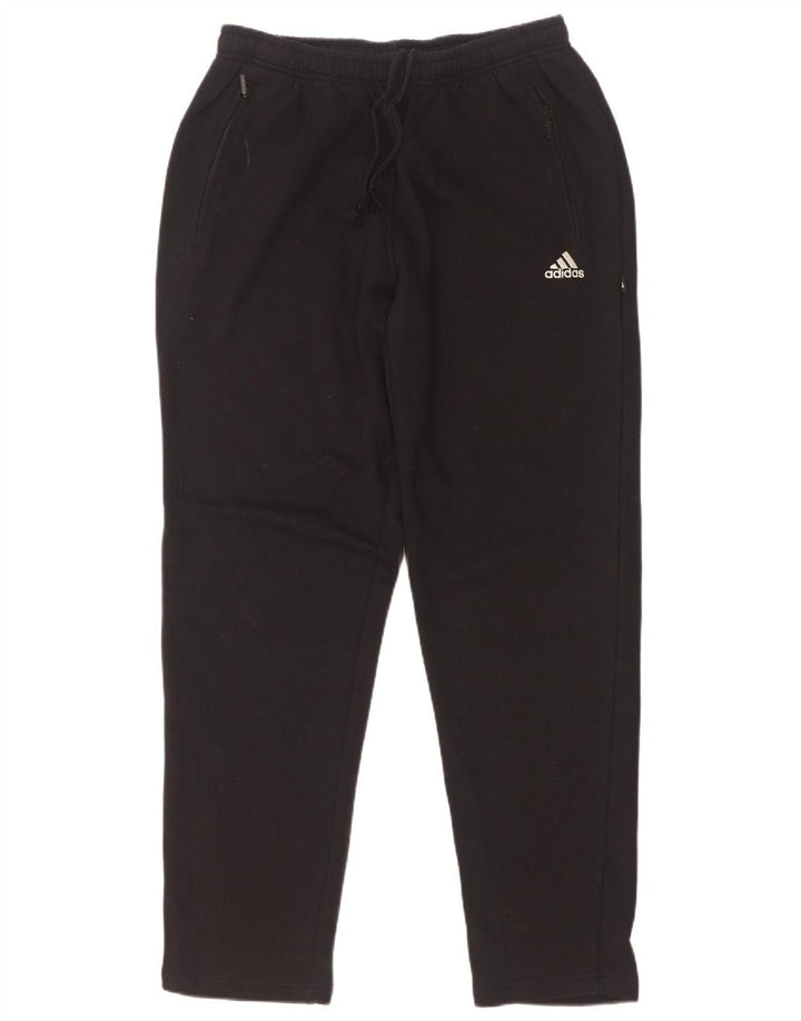 Pantaloni de trening Adidas pentru bărbați, bumbac mediu negru