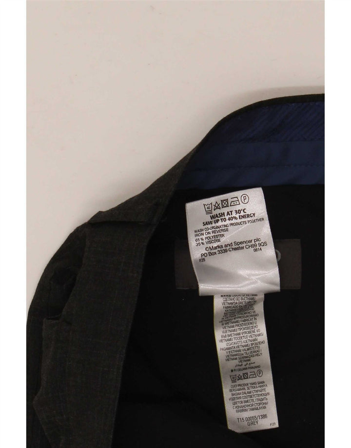 Pantaloni de costum pentru bărbați Marks & Spencer Super Slim Fit L32 L33 Gri Check