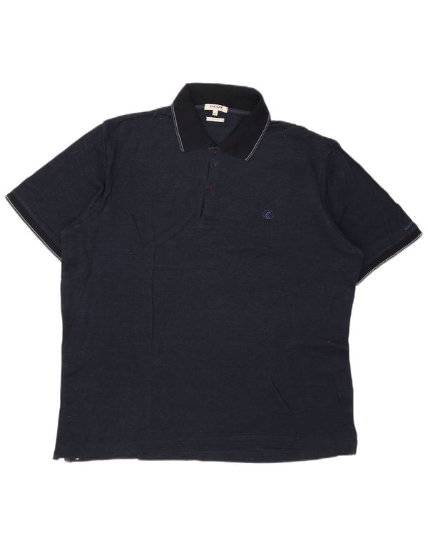 Cămașă polo Geox pentru bărbați Respira Regular Fit 2XL, bumbac cu dungi bleumarin