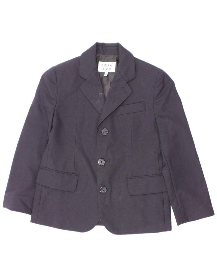 Armani Junior Jachetă Blazer 3 Nasturi Băieți 6-7 Ani Lână Bleumarin