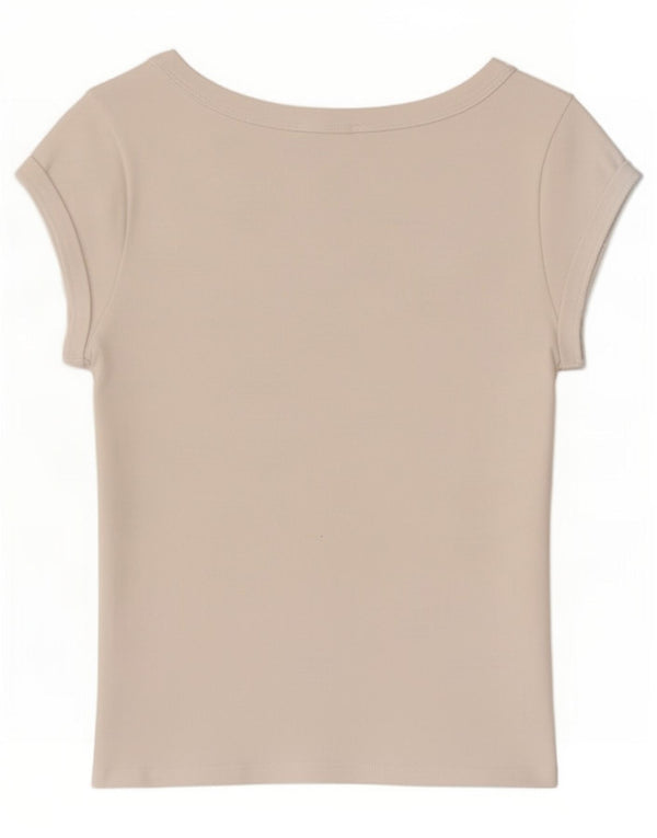 Tricou Crop pentru femei Zara UK 14 Large White