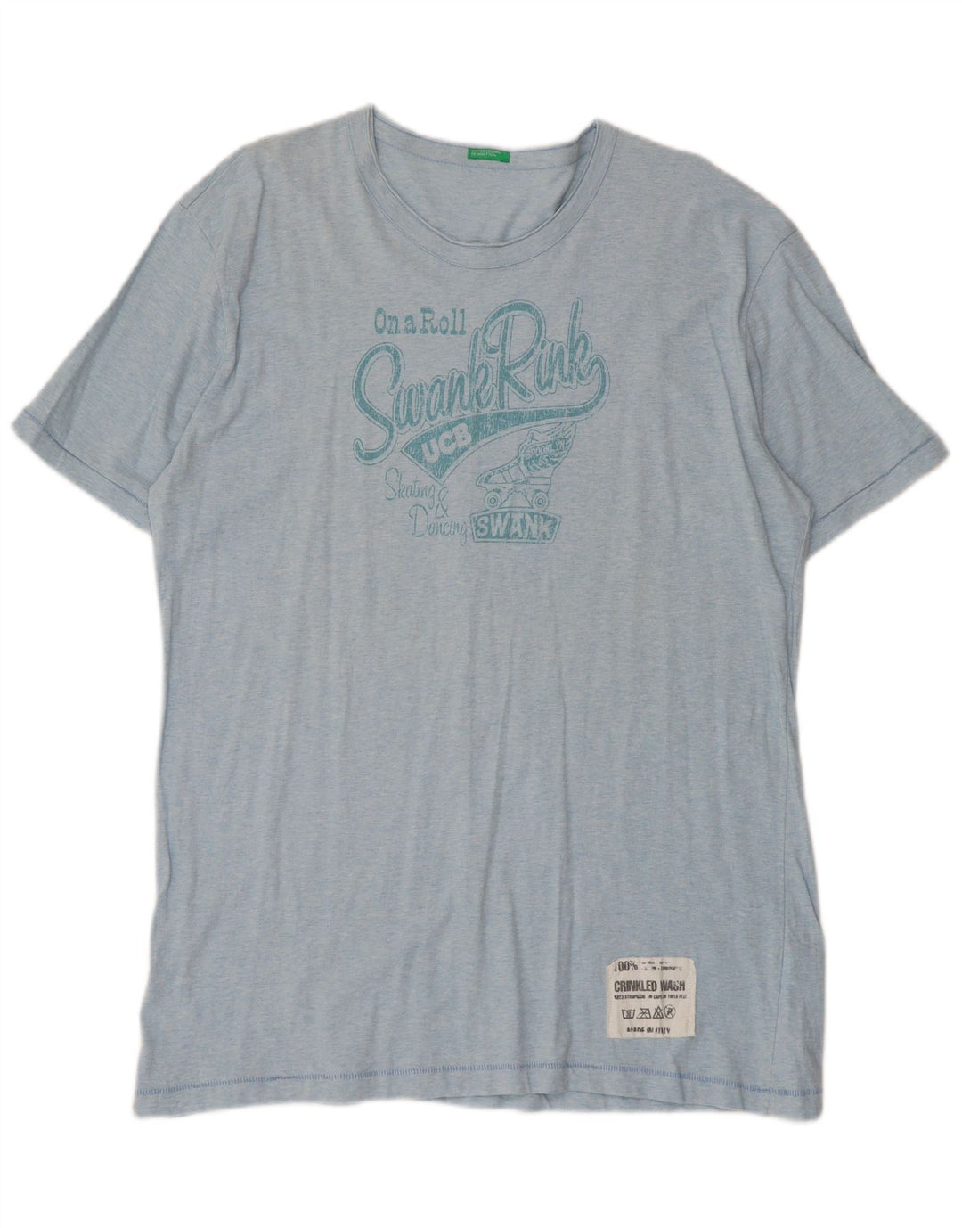 Tricou grafic Benetton pentru bărbați Top 2XL Bumbac albastru