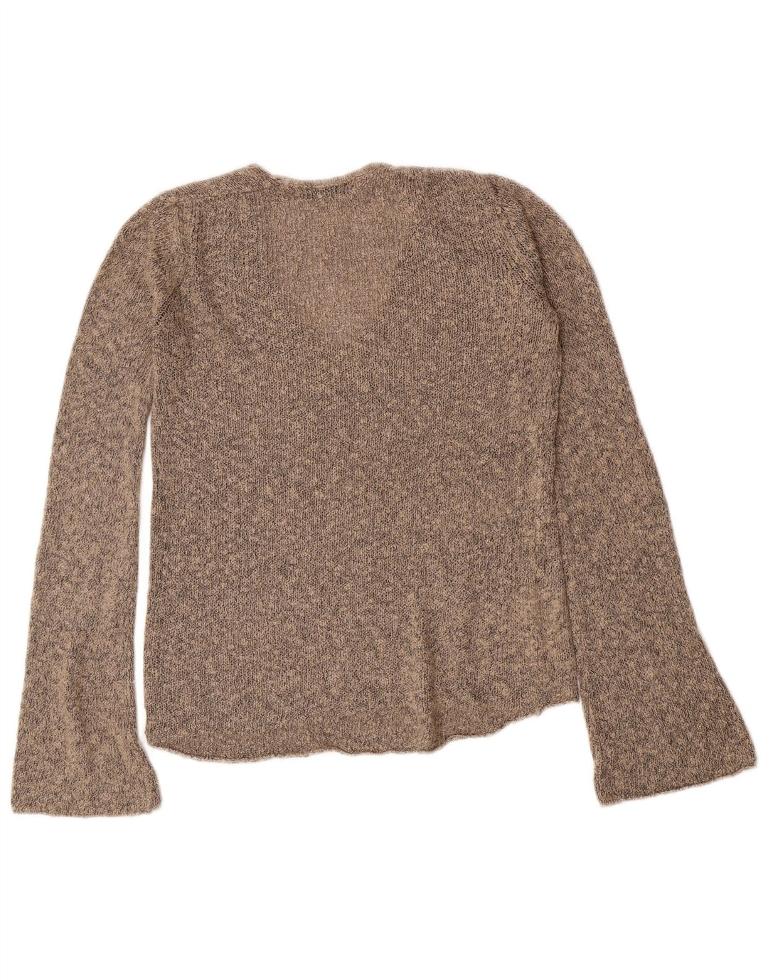 Zara Womens V-Neck Jumper Sweater UK 10 Small Brown