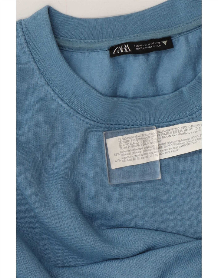 Pulover de hanorac pentru femei Zara UK 14 Poliester albastru mediu