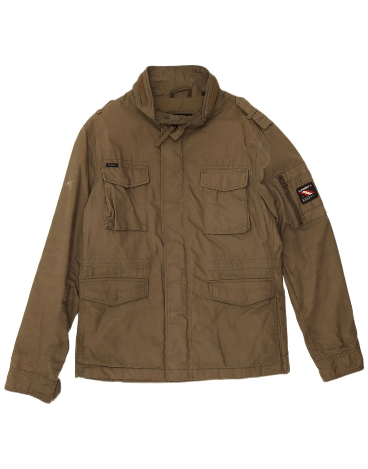 Jachetă militară pentru bărbați Superdry UK 40 mare, bumbac kaki