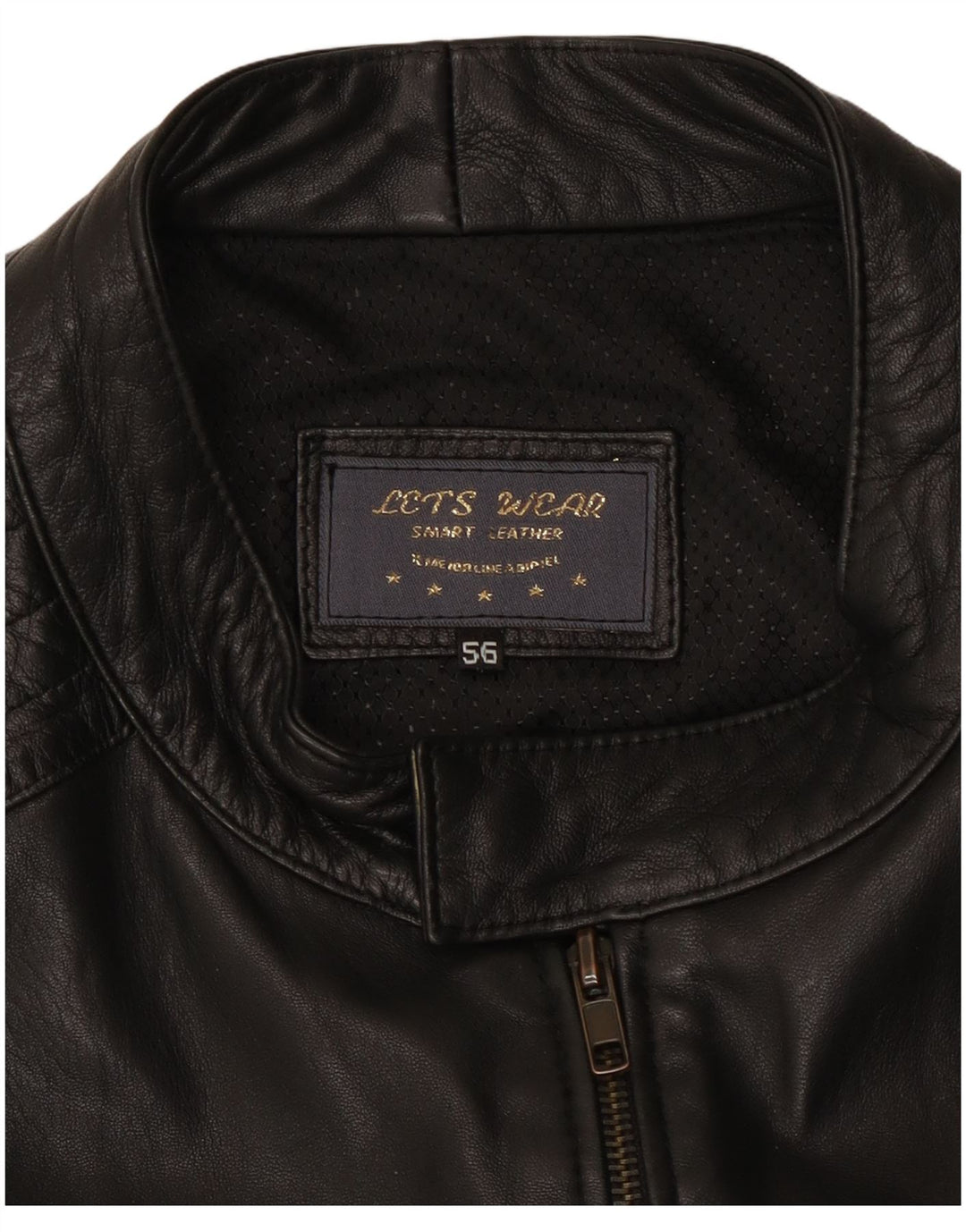 Jachetă de piele vintage pentru bărbați UK 38 Medium Black Leather