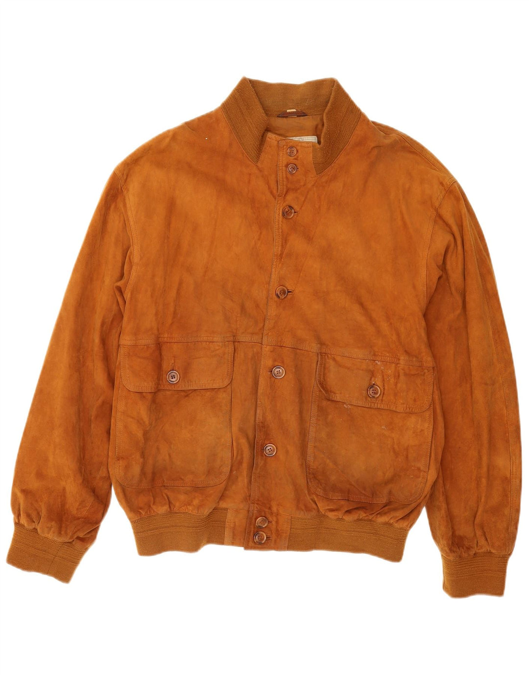 Bomber vintage pentru bărbați din piele intoarsa UK 42 XL din piele maro