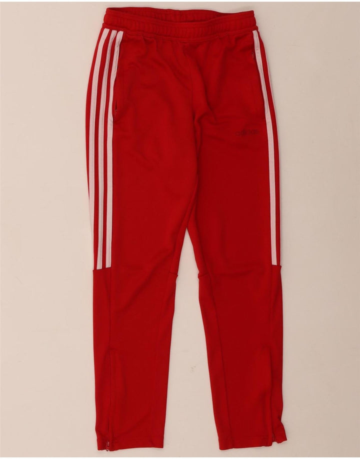 Pantaloni de trening Adidas Climalite pentru baieti 11-12 ani poliester rosu