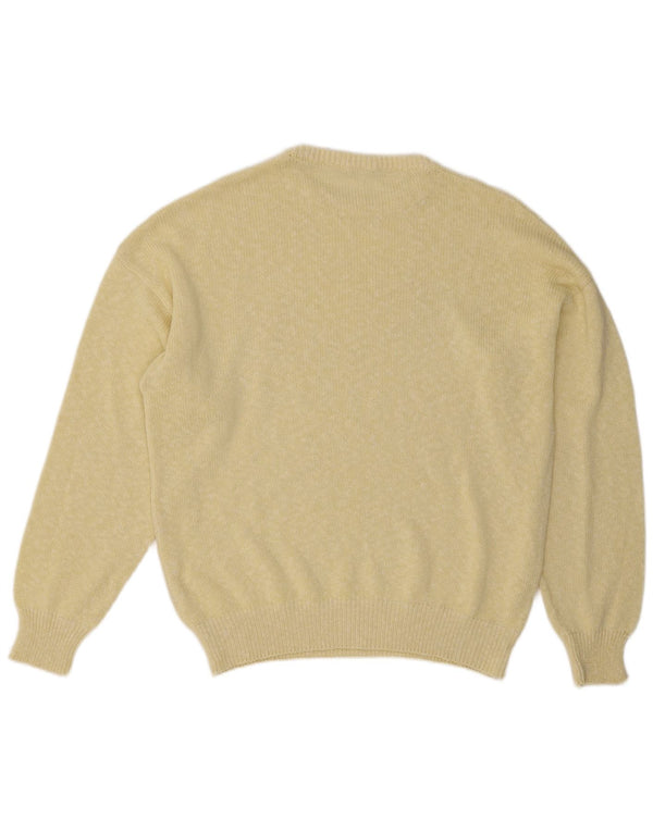 Pulover vintage pentru bărbați cu gât roșu IT 52 Large Yellow Argyle/Diamond