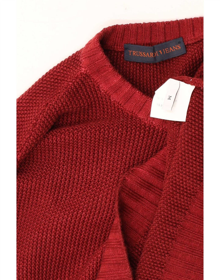 Pulover Trussardi Jeans pentru bărbați cu decolteu roșu mediu