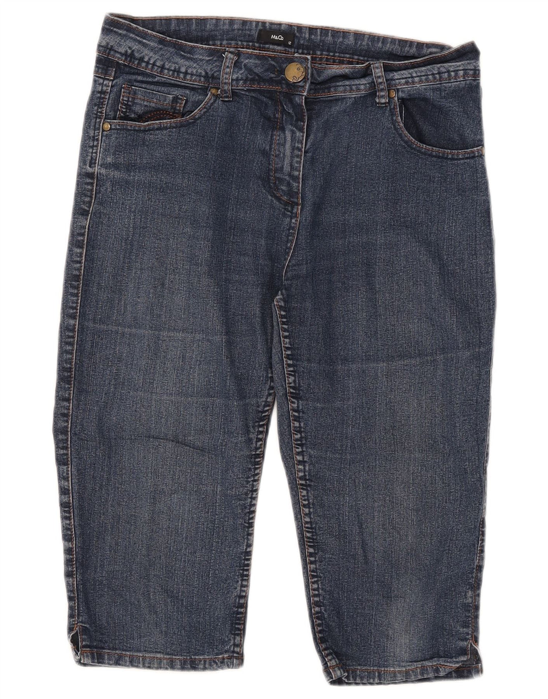 Bermude pentru damă M&Co, din denim, UK 12 Medium W32 Bumbac albastru
