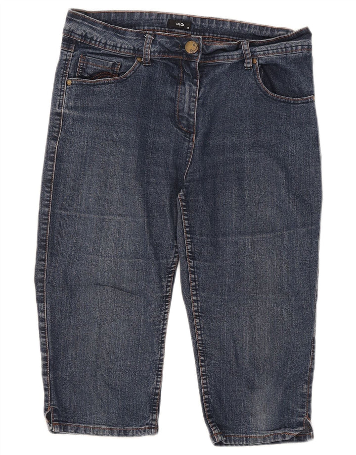 Bermude pentru damă M&Co, din denim, UK 12 Medium W32 Bumbac albastru