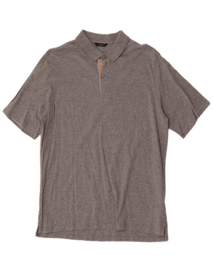 Tricou polo Massimo Dutti pentru bărbați, bumbac gri mare