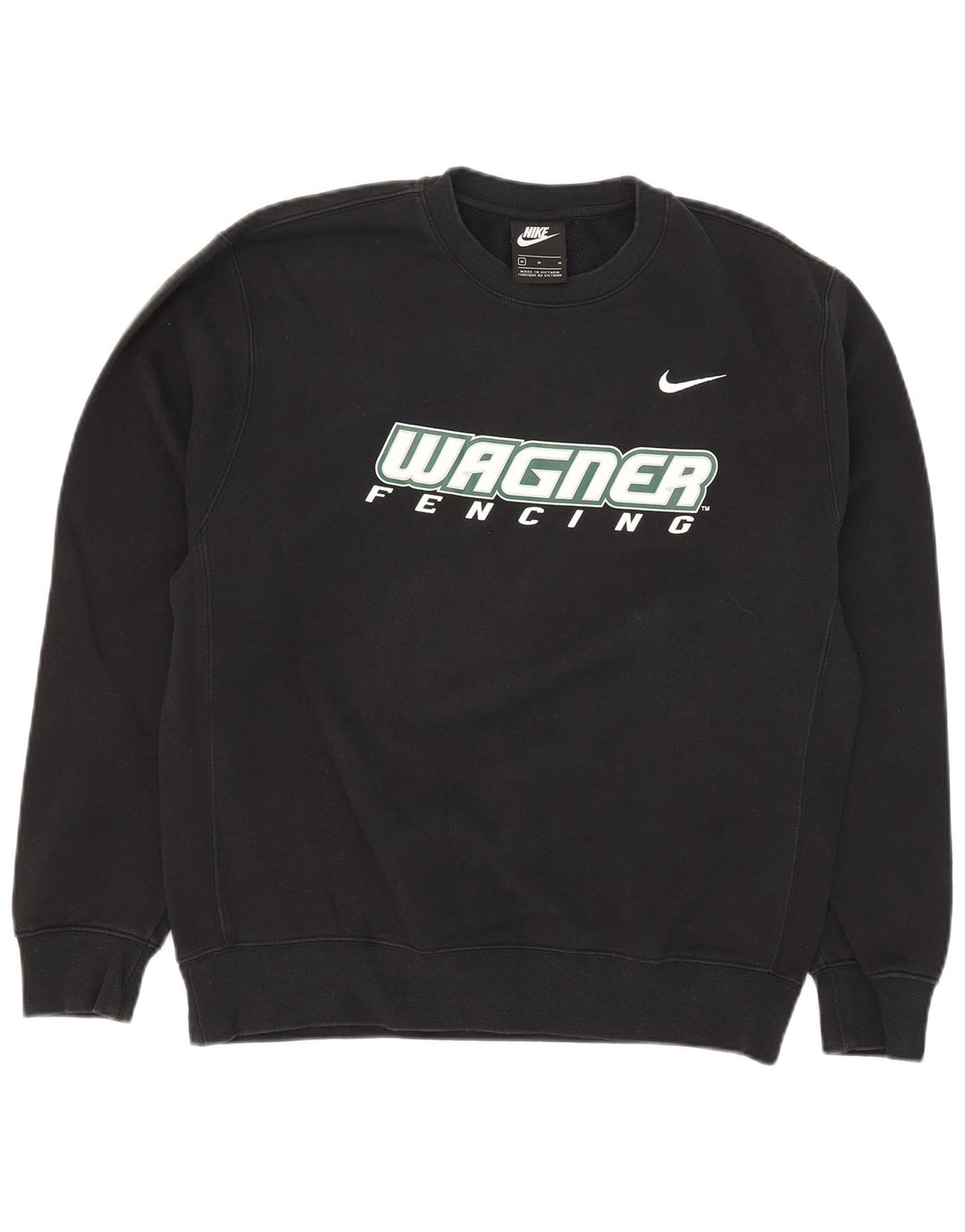 Hanorac grafic pentru bărbați Nike Pulover mediu din bumbac negru