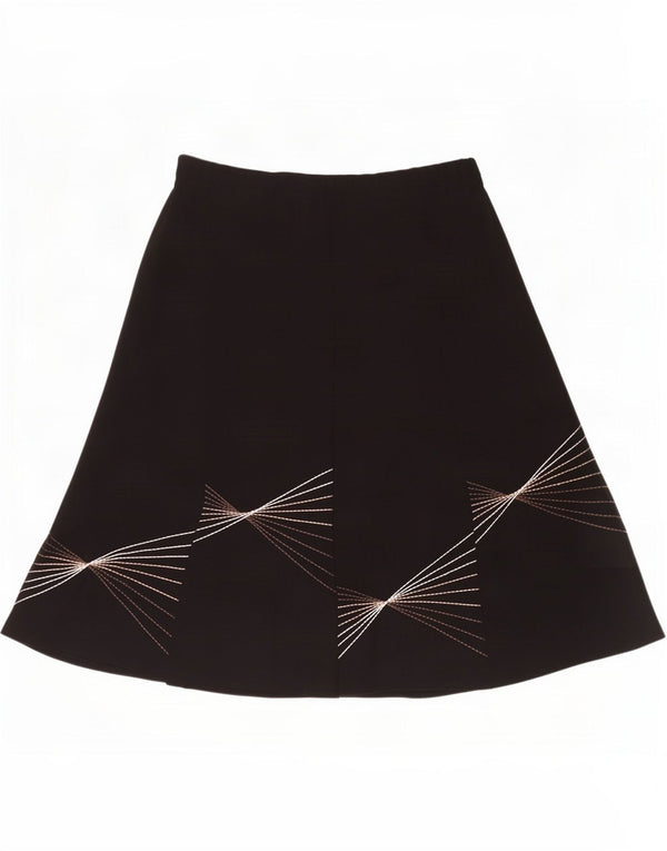 Fusta A-Line pentru femei Marks & Spencer, cu model abstract, UK 16 Large W40 Black