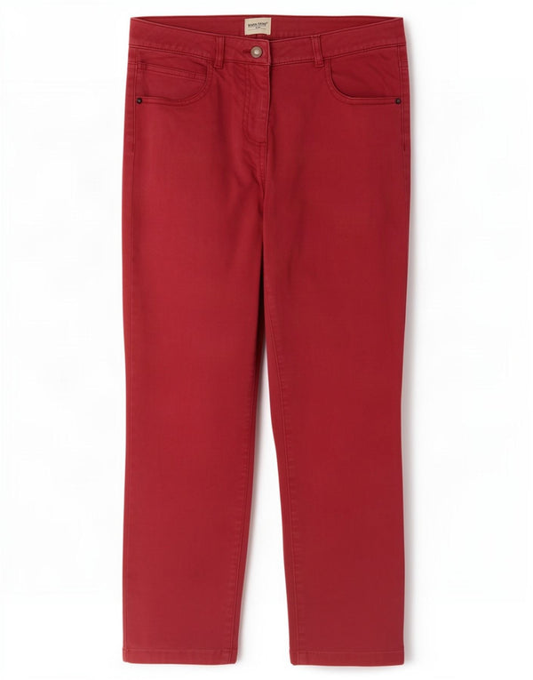 White Stuff Pantaloni casual subțiri pentru femei UK 10 Small W30 L26 Bumbac roșu