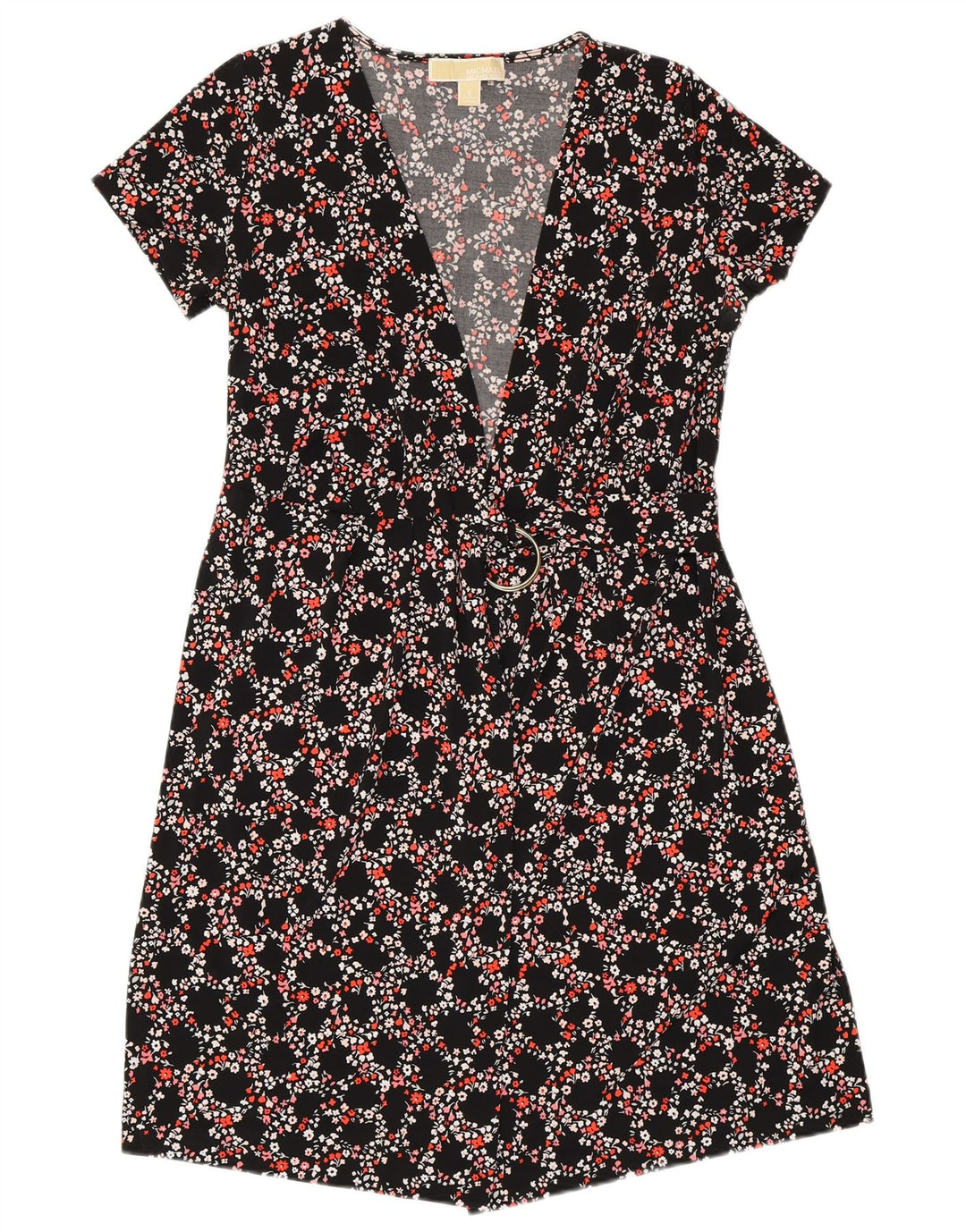 MICHAEL KORS Rochie Wrap pentru femei UK 10 Mic Negru Poliester Floral